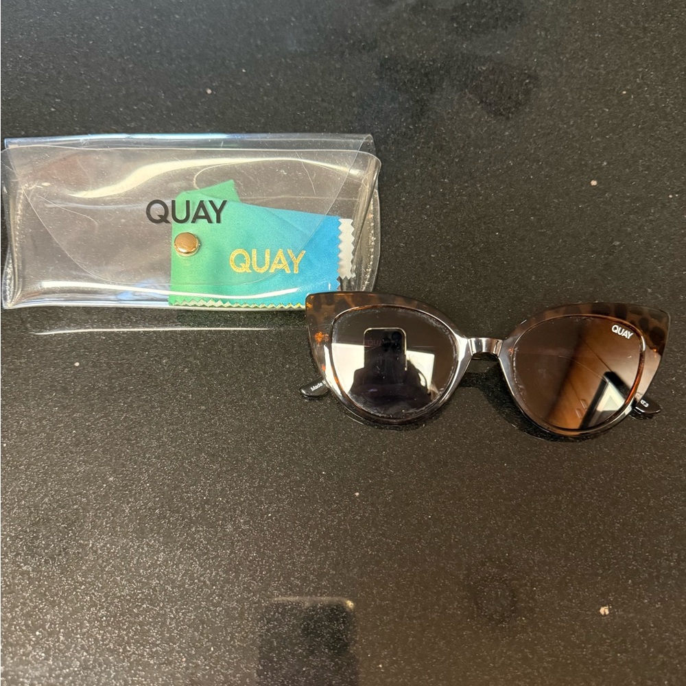 Quay Australia Tortoiseshell Cat-Eye Sunglasses with Brown Lenses